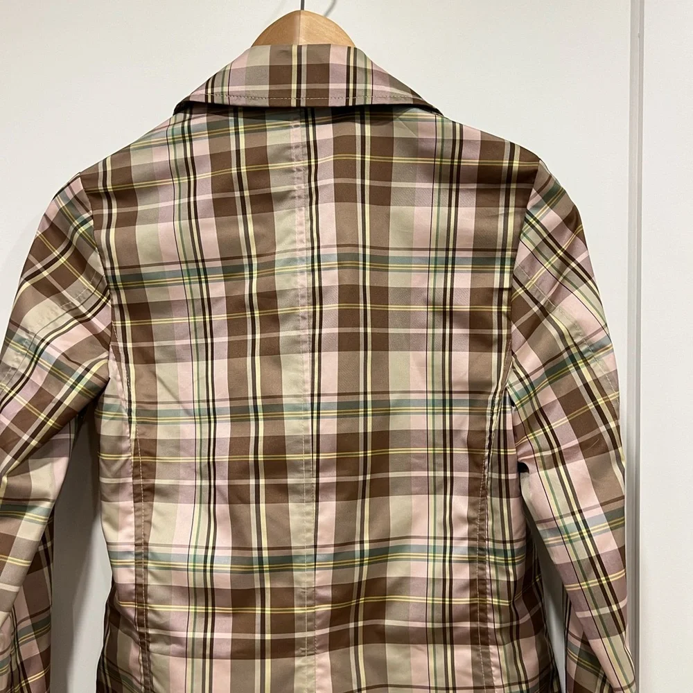 GAP Women's Trench Coat - Brown and Pink Plaid - Picture 11 of 16